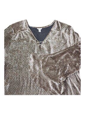 Cato Collection Limited Metallic Polka Dot Tunic Top Plus Size 22/24W Bell Sleev